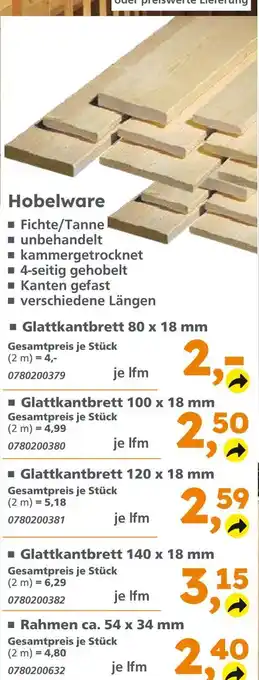 Globus Baumarkt Glattkantbrett 80 x 18 mm Angebot