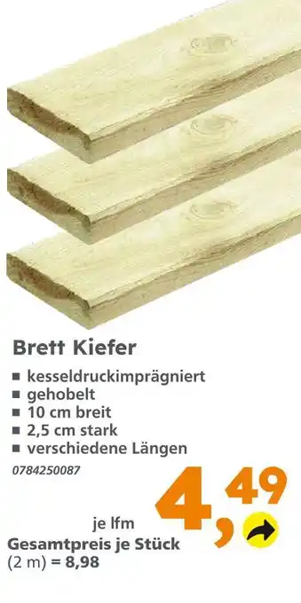 Globus Baumarkt Brett kiefer Angebot
