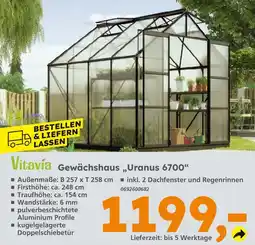 Globus Baumarkt Vitavia gewächshaus uranus 6700 Angebot