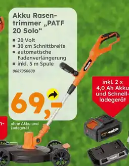 Globus Baumarkt Akku rasentrimmer patf 20 solo Angebot