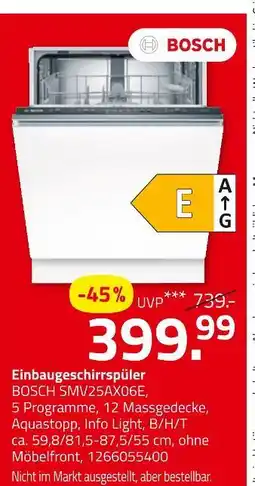 ROLLER Bosch einbaugeschirrspüler Angebot