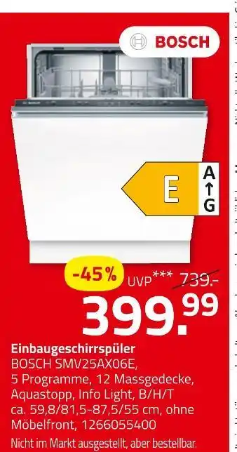 ROLLER Bosch einbaugeschirrspüler Angebot