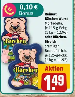 REWE Reinert bärchen wurst oder bärchen-streich Angebot