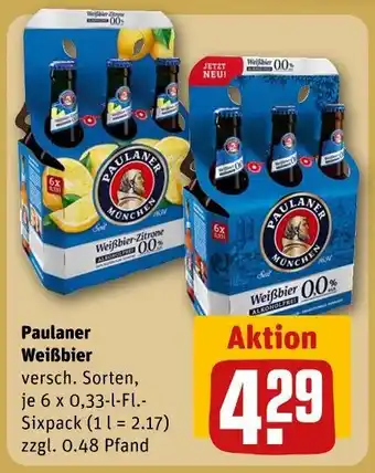 REWE Paulaner weißbier Angebot