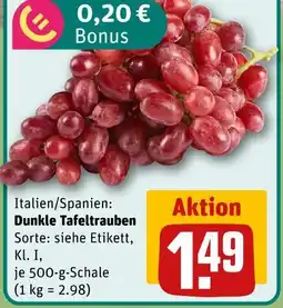 REWE Dunkle tafeltrauben Angebot