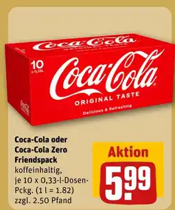 REWE Coca-cola original taste friendspack Angebot