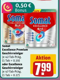 REWE Somat excellence premium geschirrreiniger oder excellence geschirrreiniger Angebot