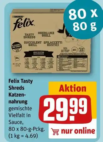 REWE Felix tasty shreds katzennahrung Angebot