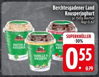 Edeka Berchtesgadener land knusperjoghurt natur & knusper oder vanille & knusper oder frucht & knusper Angebot