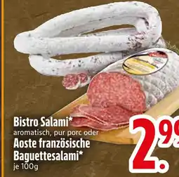 Edeka Bistro salami oder aoste französische baguettesalami Angebot