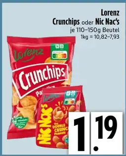 Edeka Lorenz crunchips oder nic nac's Angebot