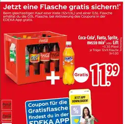 Edeka Coca-cola, fanta, sprite, mezzo mix oder lift Angebot