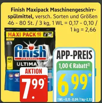 Marktkauf Finish maxipack maschinengeschirrspülmittel Angebot