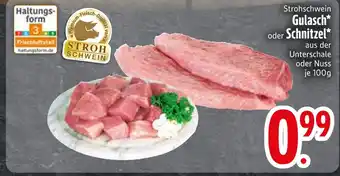 Edeka Strohschwein gulasch oder schnitzel Angebot