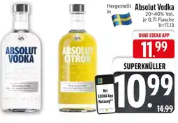 Edeka Absolut absolut vodka oder absolut citron Angebot
