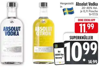 Edeka Absolut absolut vodka oder absolut citron Angebot
