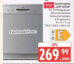 Marktkauf Amica geschirrspüler gsp 14755e Angebot