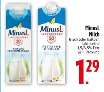 Edeka Minusl frische fettarme milch oder fettarme h-milch Angebot