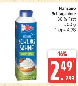 Marktkauf Hansano schlagsahne Angebot