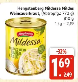 Marktkauf Hengstenberg mildessa mildes weinsauerkraut Angebot
