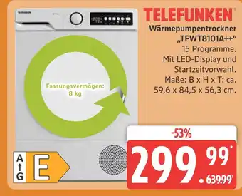 Marktkauf Telefunken wärmepumpentrockner tfwt8101a++ Angebot