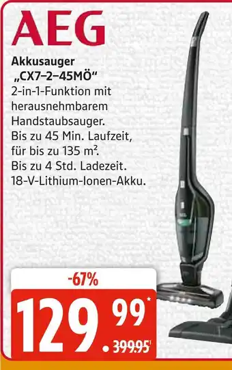 Marktkauf Aeg akkusauger cx7-2-45mö Angebot