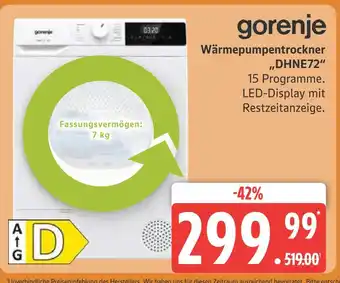 Marktkauf Gorenje wärmepumpentrockner dhne72 Angebot