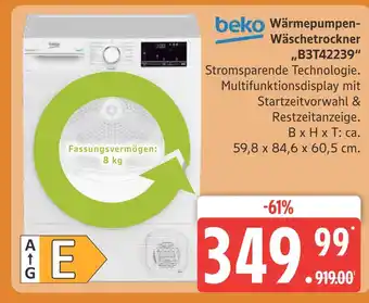 Marktkauf Beko wärmepumpen-wäschetrockner b3t42239 Angebot