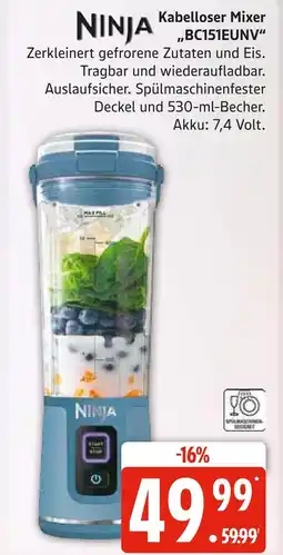 Marktkauf Ninja kabelloser mixer bc151eunv Angebot