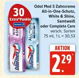 Marktkauf Odol med 3 all-in-one-schutz, white & shine, samtweiß oder complete care Angebot
