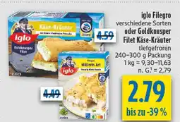 diska Iglo goldknusper filet käse-kräuter Angebot