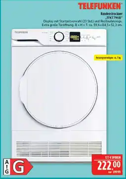Marktkauf Telefunken kondenstrockner tfkt790b Angebot