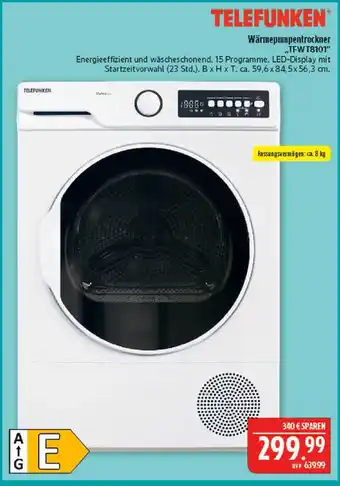 Marktkauf Telefunken wärmepumpentrockner tfwt8101 Angebot