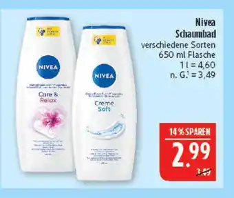 Marktkauf Nivea schaumbad care & relax Angebot