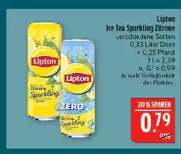 Marktkauf Lipton ice tea sparkling zitrone Angebot