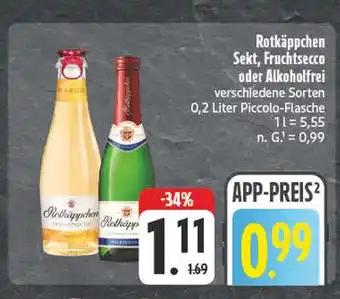 Edeka Rotkäppchen sekt, fruchtsecco oder alkoholfrei Angebot