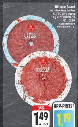 Edeka Wiltmann edel salami Angebot