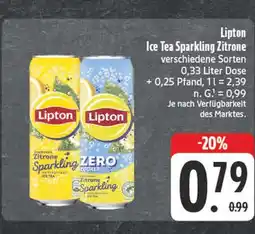 Edeka Lipton ice tea sparkling zitrone Angebot