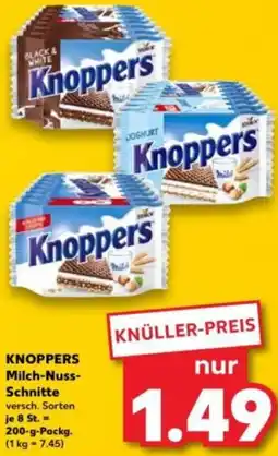 Kaufland KNOPPERS Milch-Nuss- Schnitte Angebot