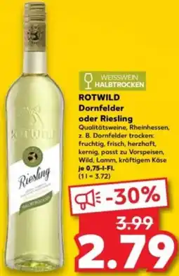Kaufland ROTWILD Dornfelder oder Riesling Angebot