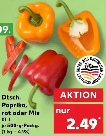 Kaufland Dtsch. Paprika, rot oder Mix Angebot