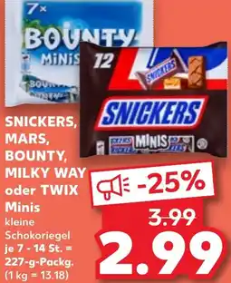 Kaufland SNICKERS, MARS, BOUNTY, MILKY WAY oder TWIX Minis Angebot
