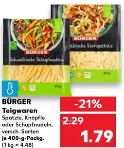 Kaufland BÜRGER Teigwaren Angebot