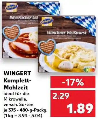 Kaufland WINGERT Komplett- Mahlzeit Angebot