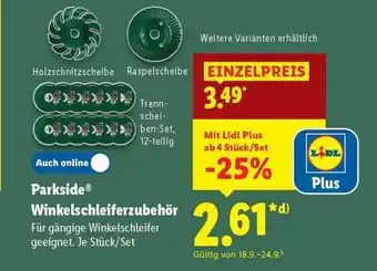 Lidl PARKSIDE Winkelschleiferzubehör Angebot