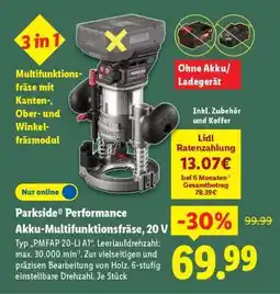 Lidl PARKSIDE PERFORMANCE Akku-Multifunktionsfräse 20 V Angebot