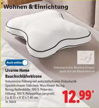 Lidl Livarno Home Bauchschläferkissen Angebot