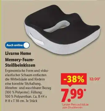 Lidl Livarno Home Memory-Foam-Steißbeinkissen Angebot