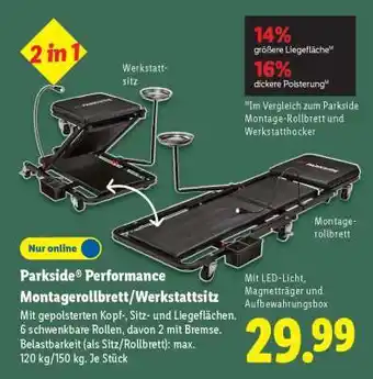 Lidl Parkside Performance Montagerollbrett/Werkstattsitz Angebot