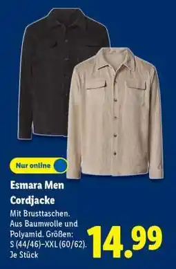 Lidl Esmara Men Cordjacke Angebot